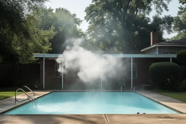 Foto piscina com sistema de nebulização