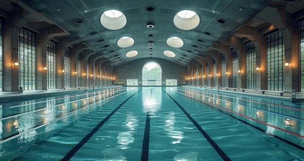 Piscina cubierta con techo abovedado y claraboya Centro acuático y gestión del agua