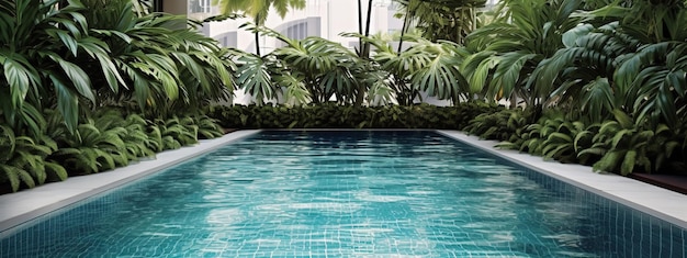 piscina de hotel de luxo visão abstrata gerada por ai