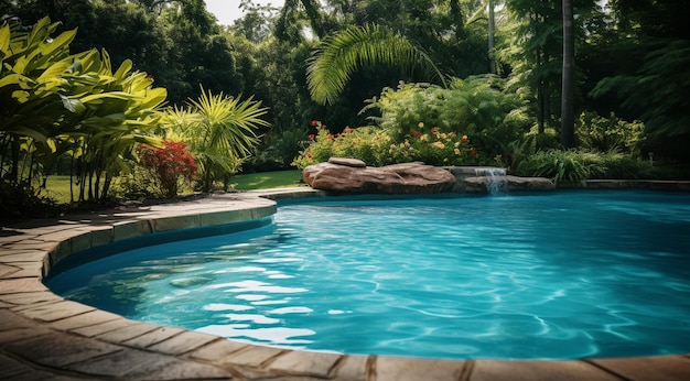 Foto piscina de diseño moderno agua azul coral en la piscina