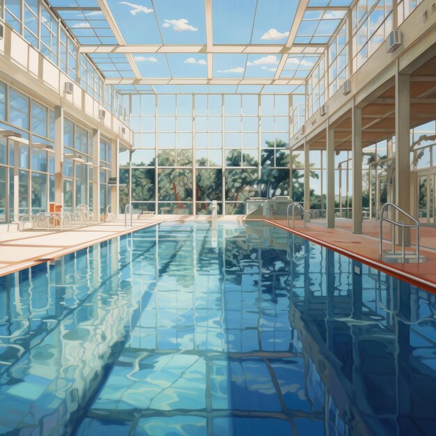 Foto piscina doméstica en jardín y terraza