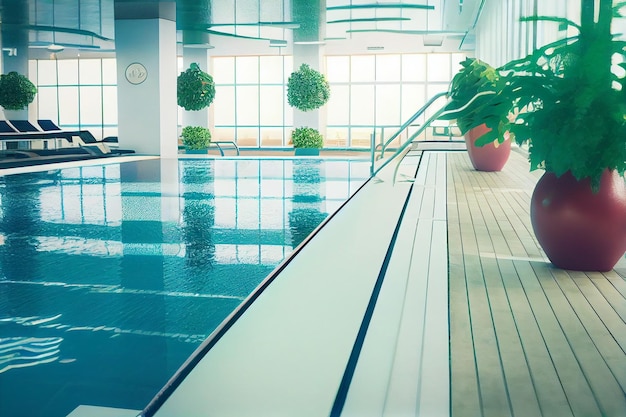 Piscina en hotelgenerative ai