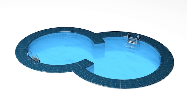 Piscina isolada em branco