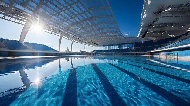 Piscina olímpica con carriles