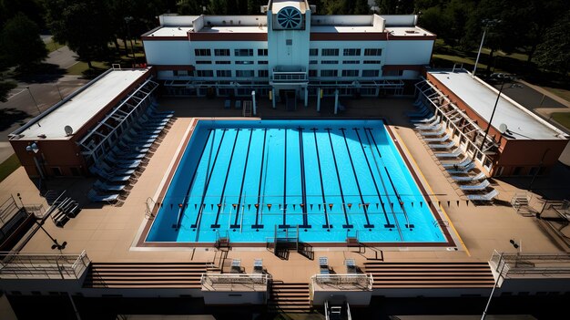 Foto piscina olímpica con carriles