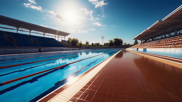 Foto piscina olímpica con carriles