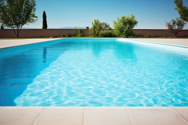 Una piscina pensada para nadar con amplio espacio para tu texto