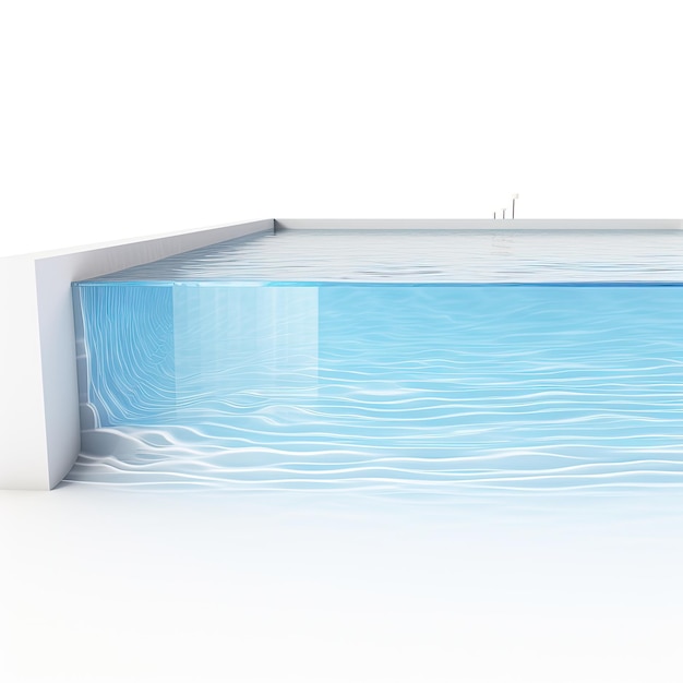 Foto piscina realista fondo blanco 4k