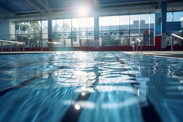 Foto piscina revigorante e espumante com pistas prontas para nadadores