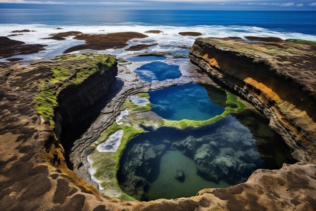 una piscina de roca en la costa