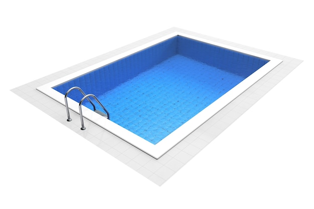 Piscina vazia em um fundo branco