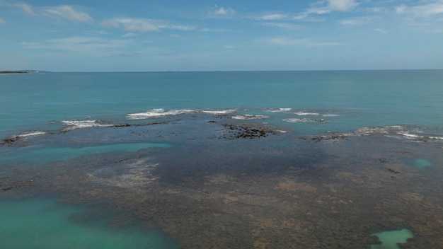 Piscinas naturais formadas por recifes de corais em porto de galinhas