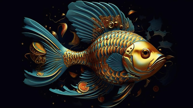 Piscis, el signo zodiacal de los peces, IA generativa