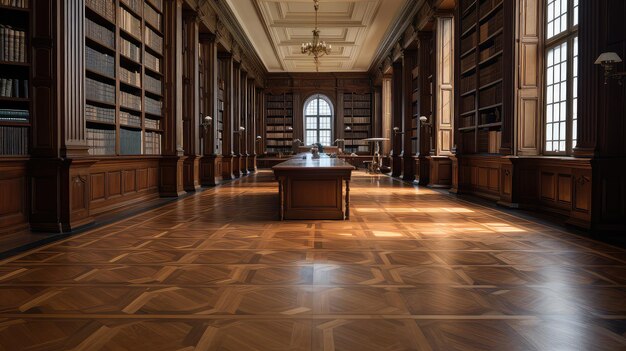 El piso de la biblioteca de lectura