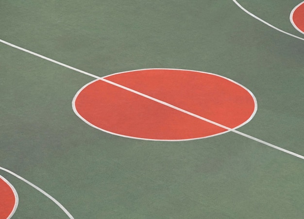 Foto piso del campo de juego con círculo central textura de campo deportivo