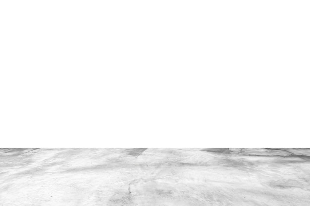 Piso de concreto cinza vazio isolado em fundo branco
