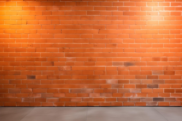 piso de hormigón con pared de ladrillo naranja con fondo de textura de patrón de iluminación