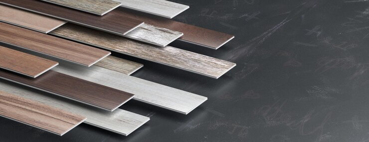 Piso laminado en la ilustración 3d de fondo de pizarra