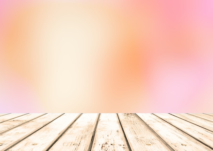 Foto piso de madera y fondo borroso abstracto rosa