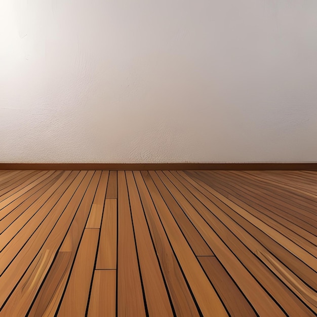 Un piso de madera en una habitación con una pared blanca y una pared blanca.