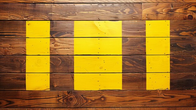 Foto un piso de madera con líneas amarillas en él