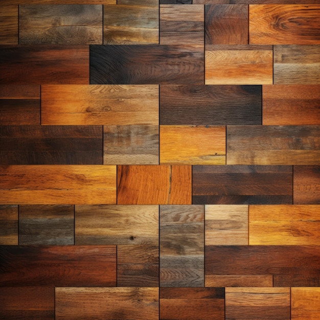Un piso de madera con un patrón de diferentes colores.