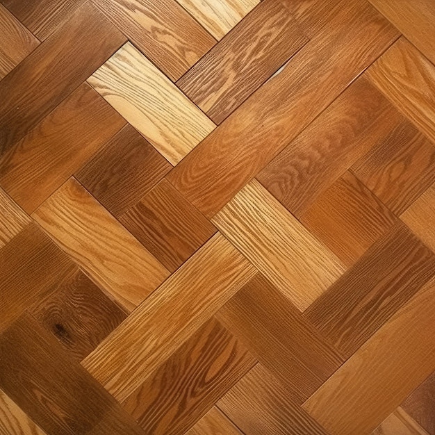 Un piso de madera con un patrón de diferentes tipos de madera.