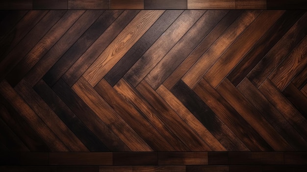 Un piso de madera con un patrón negro y marrón.