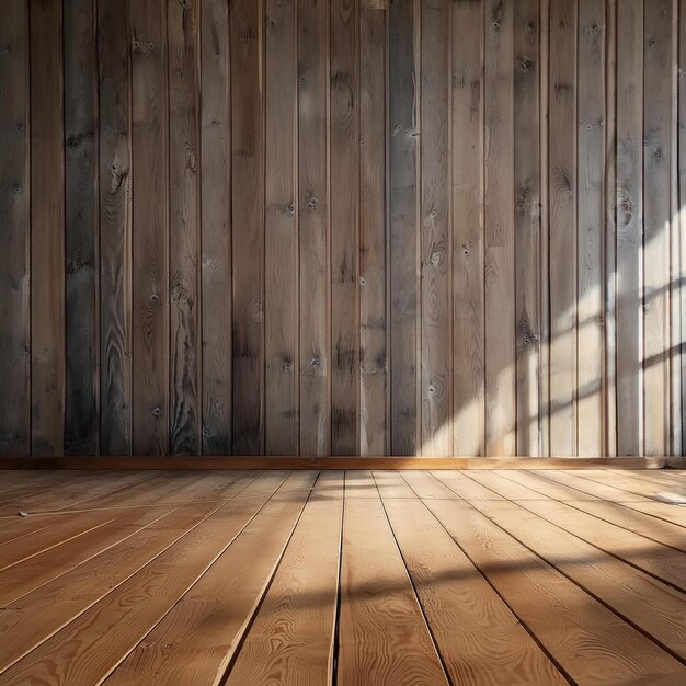 Foto un piso de madera con un piso de tablas de madera y un piso de madeira