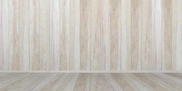 Piso y pared de madera de renderizado 3D