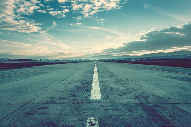 Foto pista de aterrizaje del aeropuerto viajes y aviación resumen procesamiento de instagram