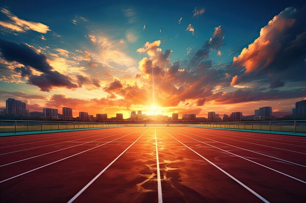 Pista para atletas o pista para correr con bonitos paisajes.