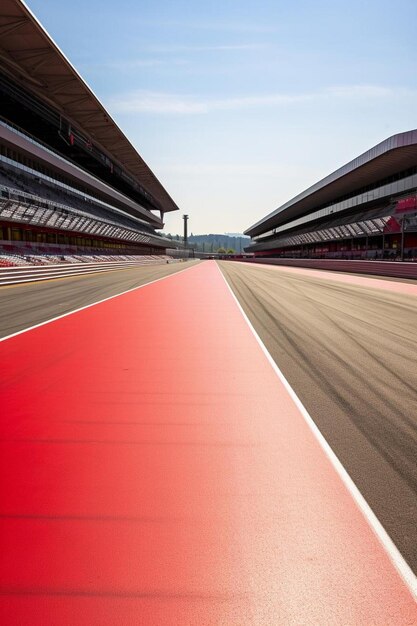 pista de carreras de circuito de vioew con línea de meta