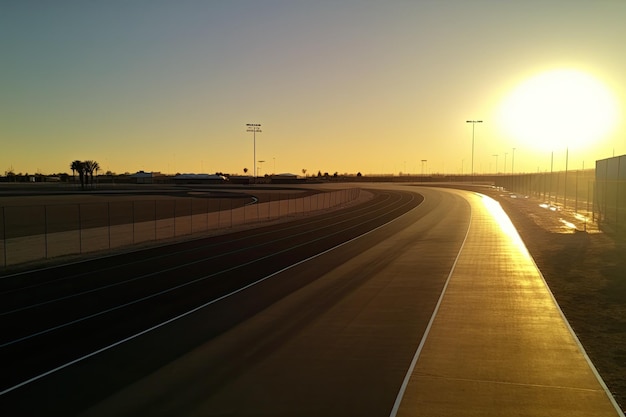 Pista de campo correndo com cenário verde ao ar livre Feito com IA generativa