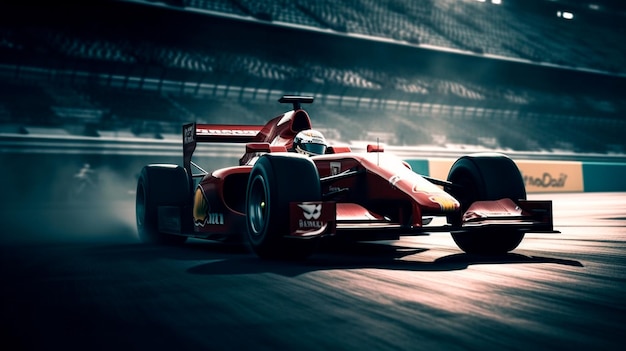 Pista de corrida Motorsport f1 em movimento Generative AI