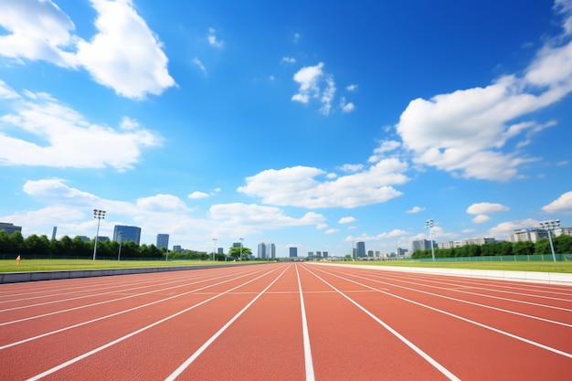 Pista de corrida prístina superfície perfeitamente lisa ideal para corredores e treinamento atlético