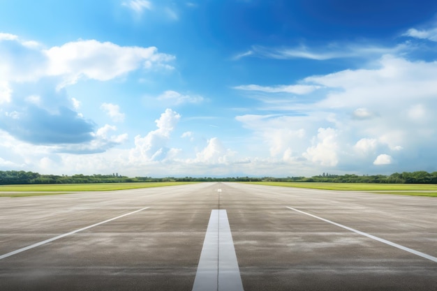 pista do aeroporto em um dia ensolarado