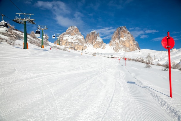 Pista de esquí en Dolomitas