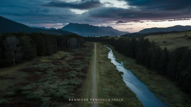 Foto la pista de la península de benmore en nueva zelanda