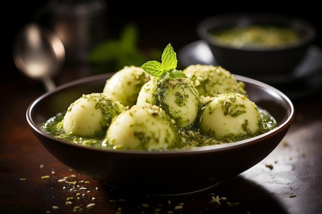 Pista Rasgulla crocante sobremesa doce tradicional indiana Rasgulla fotografia de imagem