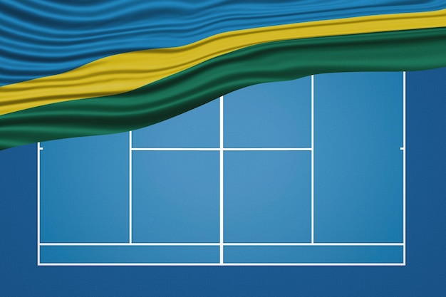 Pista de tenis de la bandera ondulada de Ruanda Pista dura