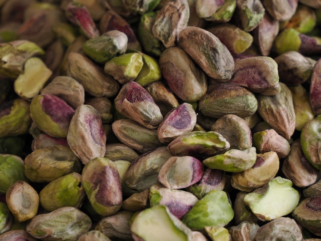 Pistacho de Bronte en el mercado de comida de la calle en Ortigia Siracuse en Sicilia