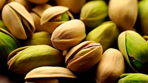 Pistachos mucho primer plano IA generativa