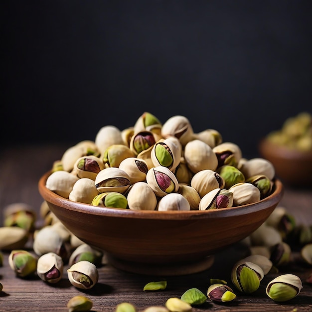 Pistachos salados variados en un plato