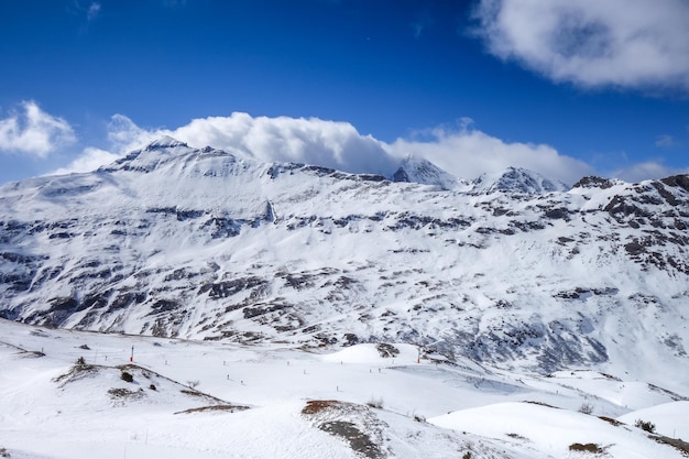 Pistas de esqui de Val cenis nos alpes franceses