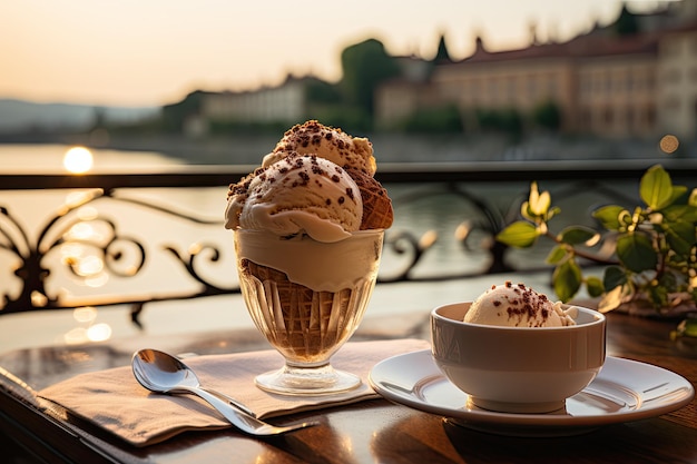 Pistazien-Gelato von der generativen IA des Arno-Flusses