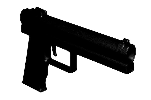 Foto pistola aislada sobre fondo blanco ilustración 3d