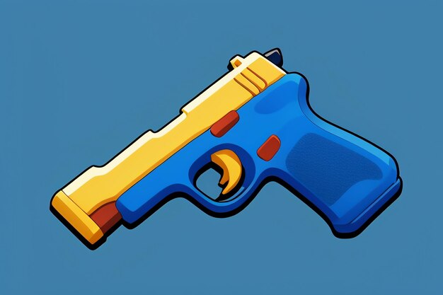 Foto pistola brinquedo ícone dos desenhos animados item virtual jogo suporte estilo simples ilustração de arma design de interface do usuário