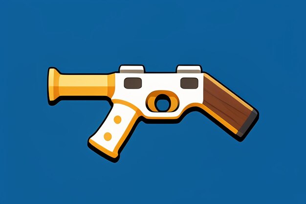 Foto pistola brinquedo ícone dos desenhos animados item virtual jogo suporte estilo simples ilustração de arma design de interface do usuário