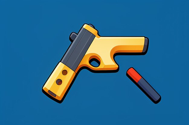 Pistola juguete icono de dibujos animados elemento virtual juego prop estilo simple arma arma ilustración diseño de interfaz de usuario